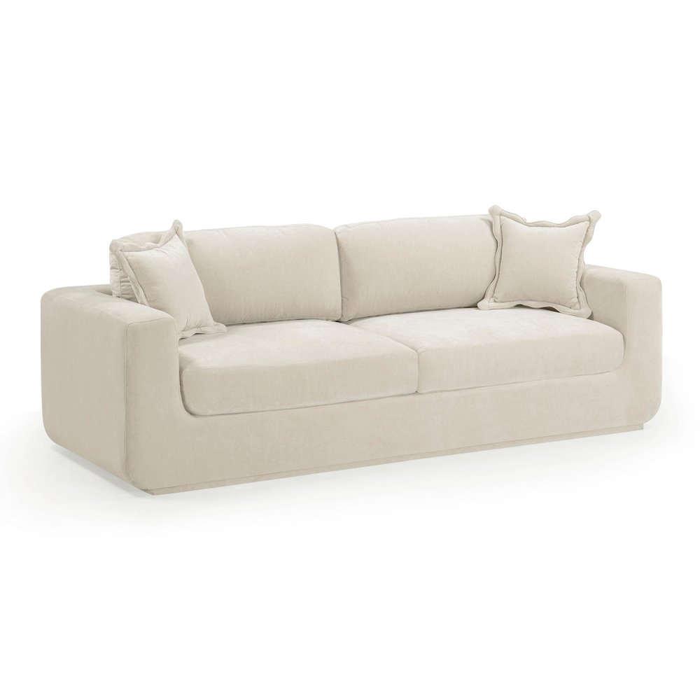 Miri Cream Upcycled Washed Velvet Sofa