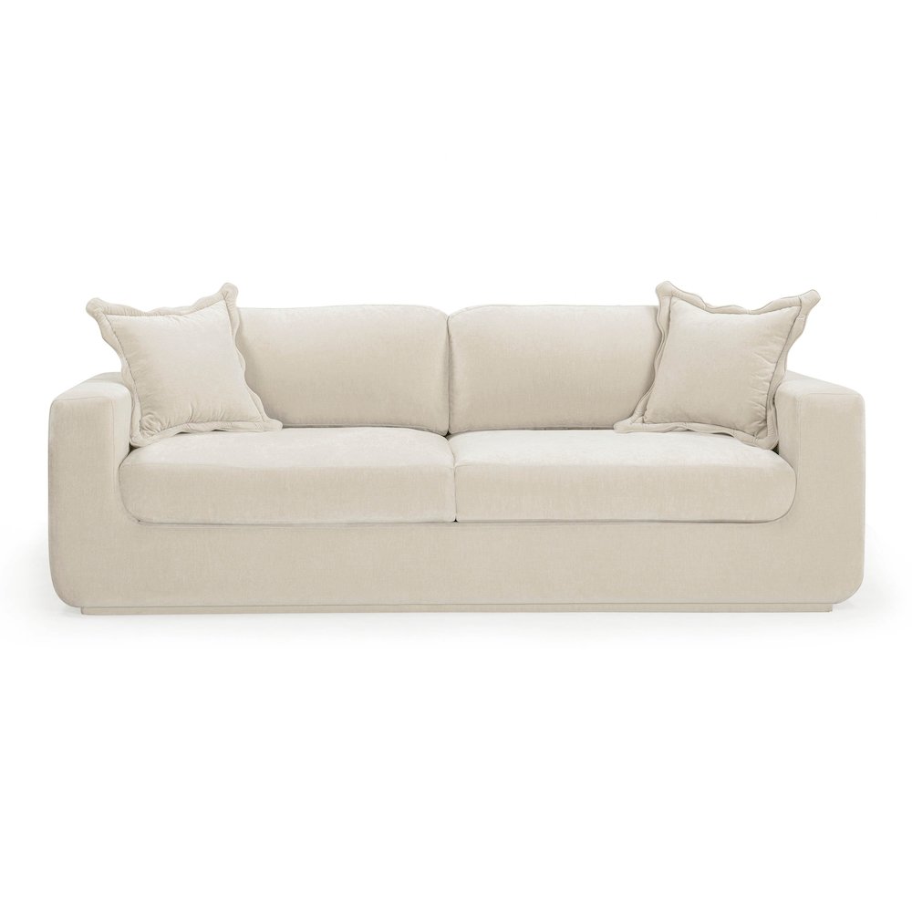 Miri Cream Upcycled Washed Velvet Sofa