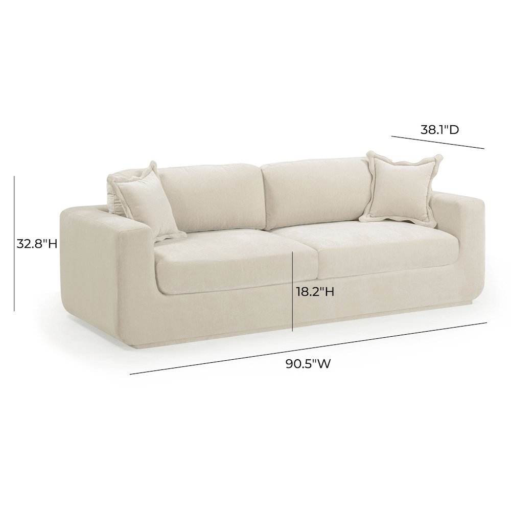 Miri Cream Upcycled Washed Velvet Sofa