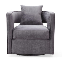 Grey Swivel Chair with Adjustable Seat Height and Fiber-Wrapped Foam Cushions