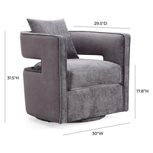 Grey Swivel Chair with Adjustable Seat Height and Fiber-Wrapped Foam Cushions