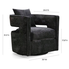 Black Velvet Swivel Accent Chair With Rounded Backrest For Living Spaces