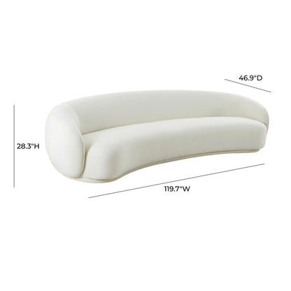 Kendall Cream Velvet 120" Sofa