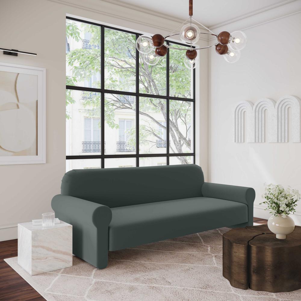 Keelee Grey 84" Velvet Sofa