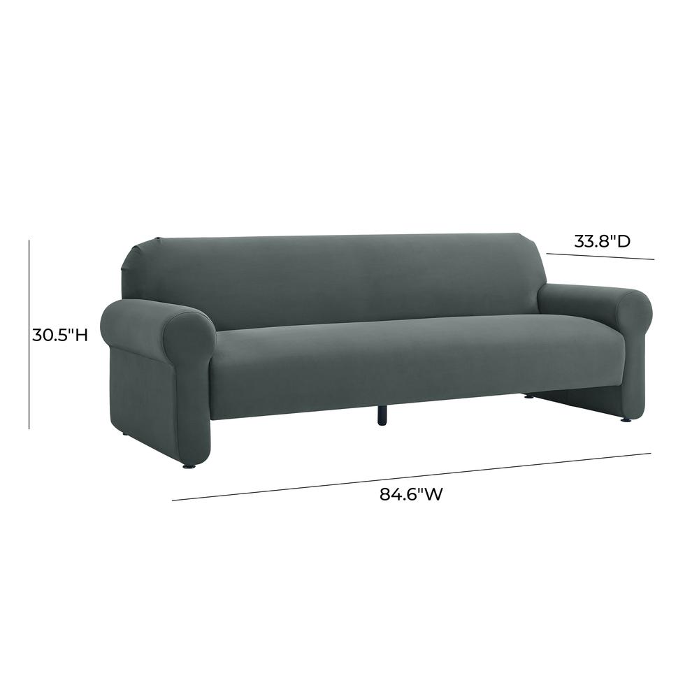 Keelee Grey 84" Velvet Sofa
