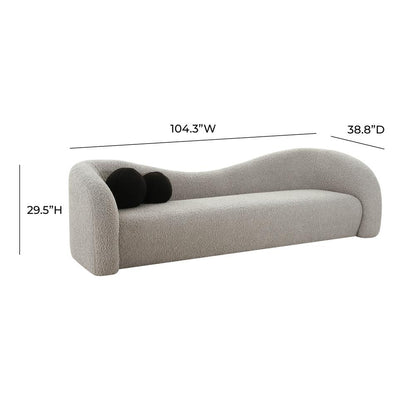 Leonie Grey Faux Shearling Sofa