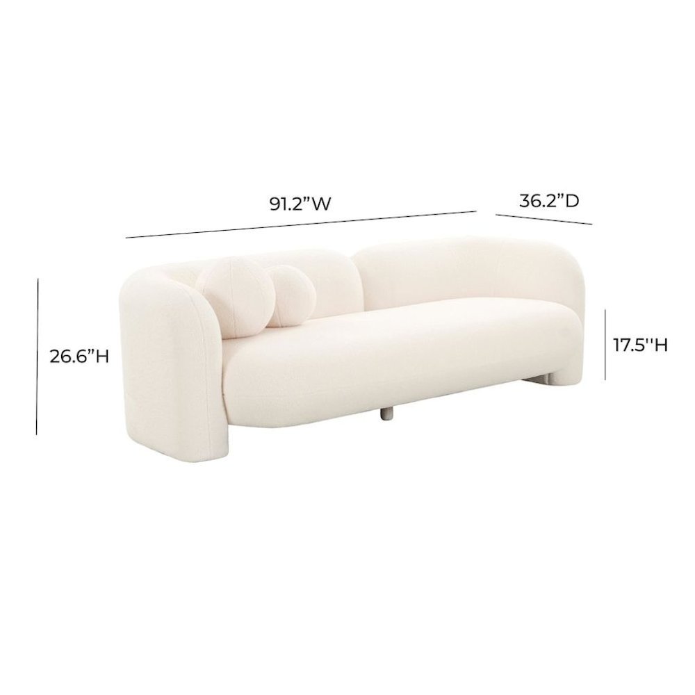 Beige Fluffy Round Couch For 6 With Faux Fur And Pillows, Modern Sofa Style