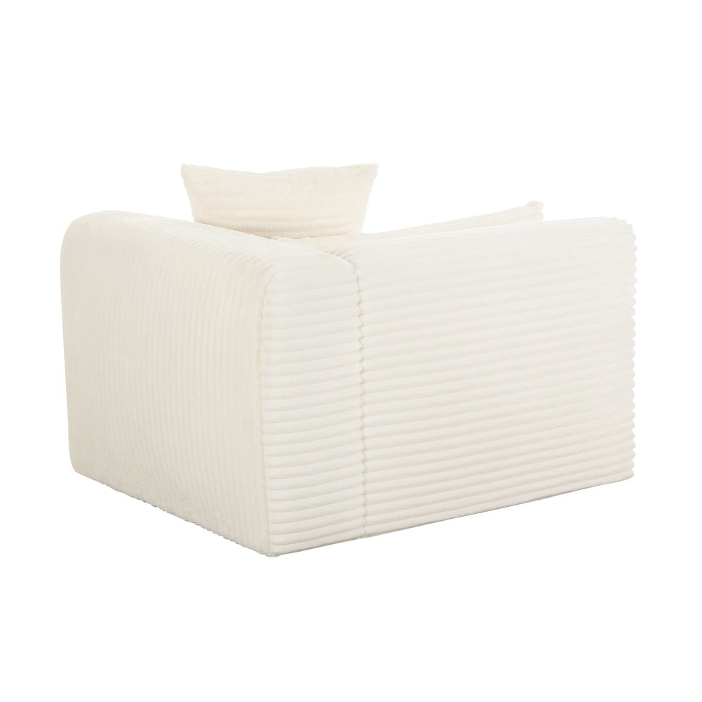 Tarra Fluffy Oversized Cream Corduroy Modular RAF Corner Chair