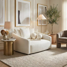 Linen Upholstered Twin Daybed Sofa with Fiber-Wrapped Foam Seat, Cream