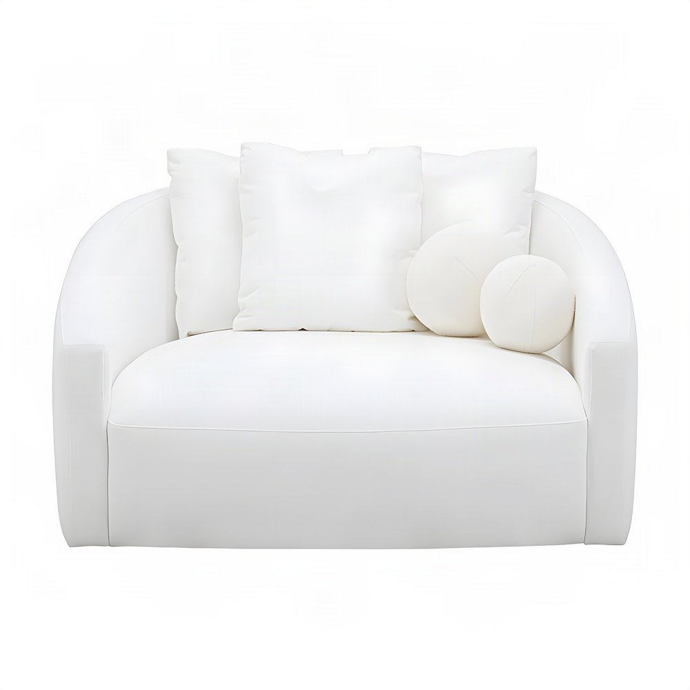 Linen Upholstered Twin Daybed Sofa with Fiber-Wrapped Foam Seat, Cream