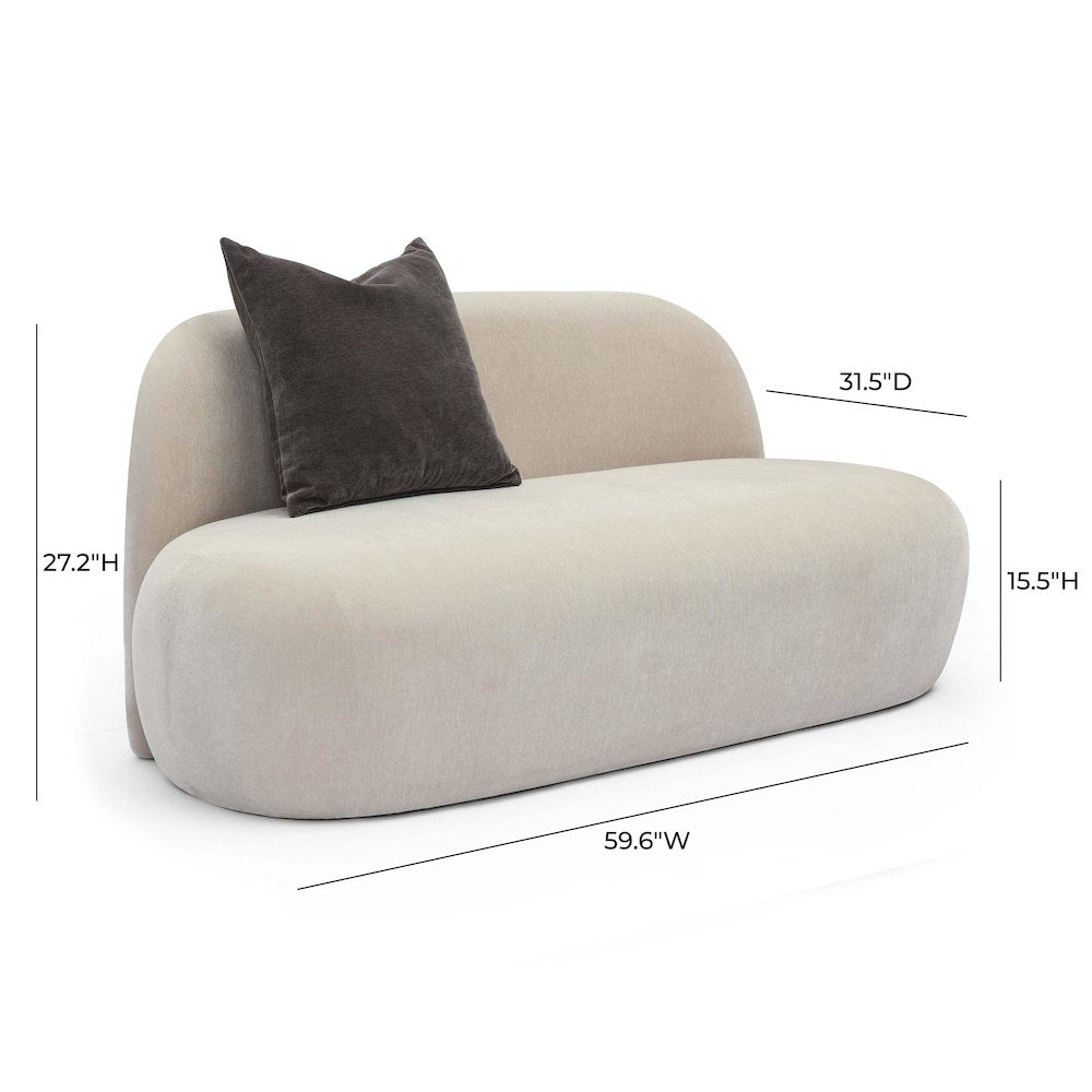 Carraway Taupe Upcycled Chenille Loveseat