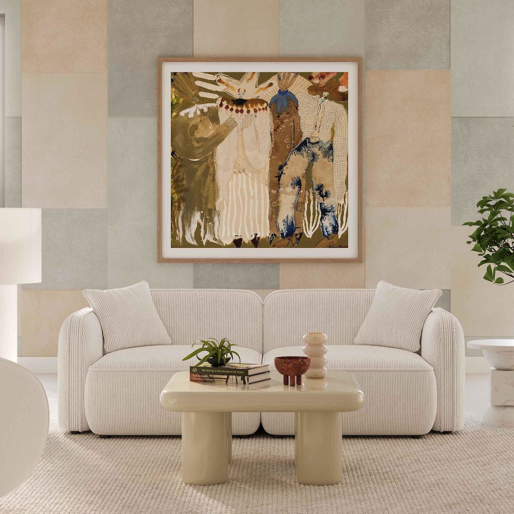Travie White Sand Performance Corduroy Velvet Modular Loveseat