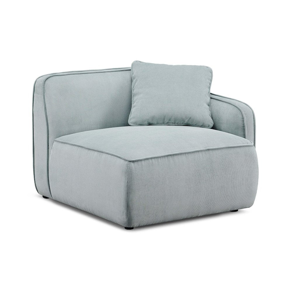 Travie Sea Foam Performance Corduroy Velvet RAF Corner Chair