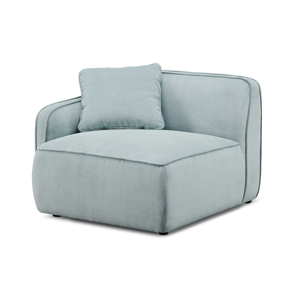 Travie Sea Foam Performance Corduroy Velvet LAF Corner Chair