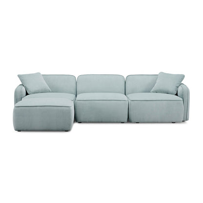 Travie Sea Foam Performance Corduroy Velvet 4-Piece Modular Sectional