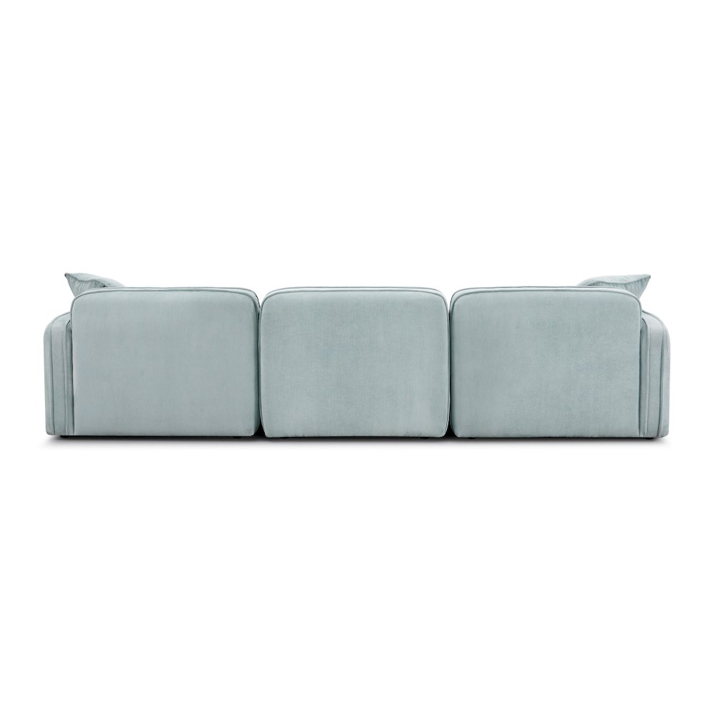 Travie Sea Foam Performance Corduroy Velvet 4-Piece Modular Sectional