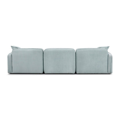 Travie Sea Foam Performance Corduroy Velvet 4-Piece Modular Sectional