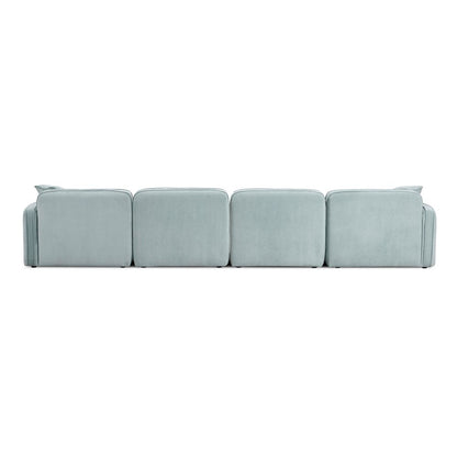 Travie Sea Foam Performance Corduroy Velvet 6-Piece Modular U-Sectional