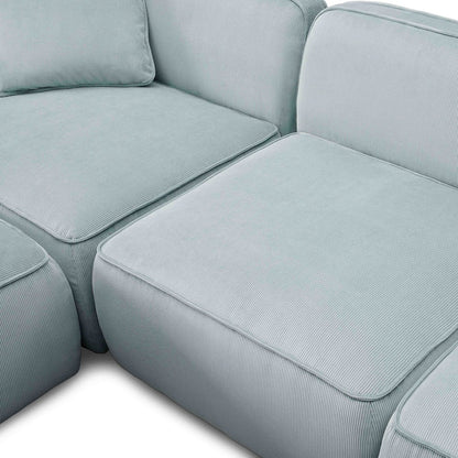 Travie Sea Foam Performance Corduroy Velvet 6-Piece Modular U-Sectional