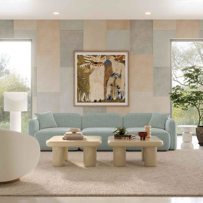 Travie Sea Foam Performance Corduroy Velvet Modular Sofa