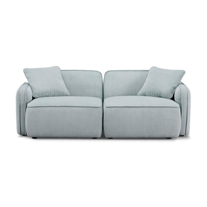 Travie Sea Foam Performance Corduroy Velvet Modular Loveseat