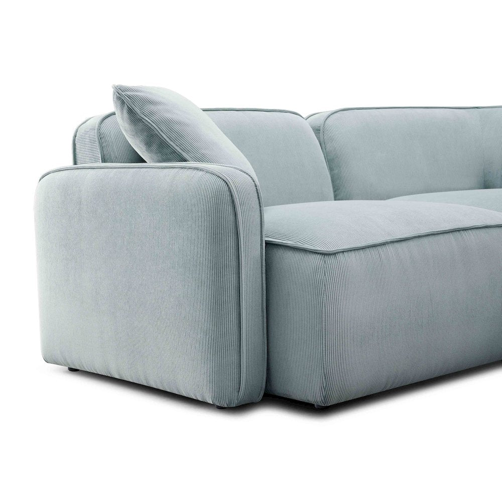 Travie Sea Foam Performance Corduroy Velvet Modular Loveseat