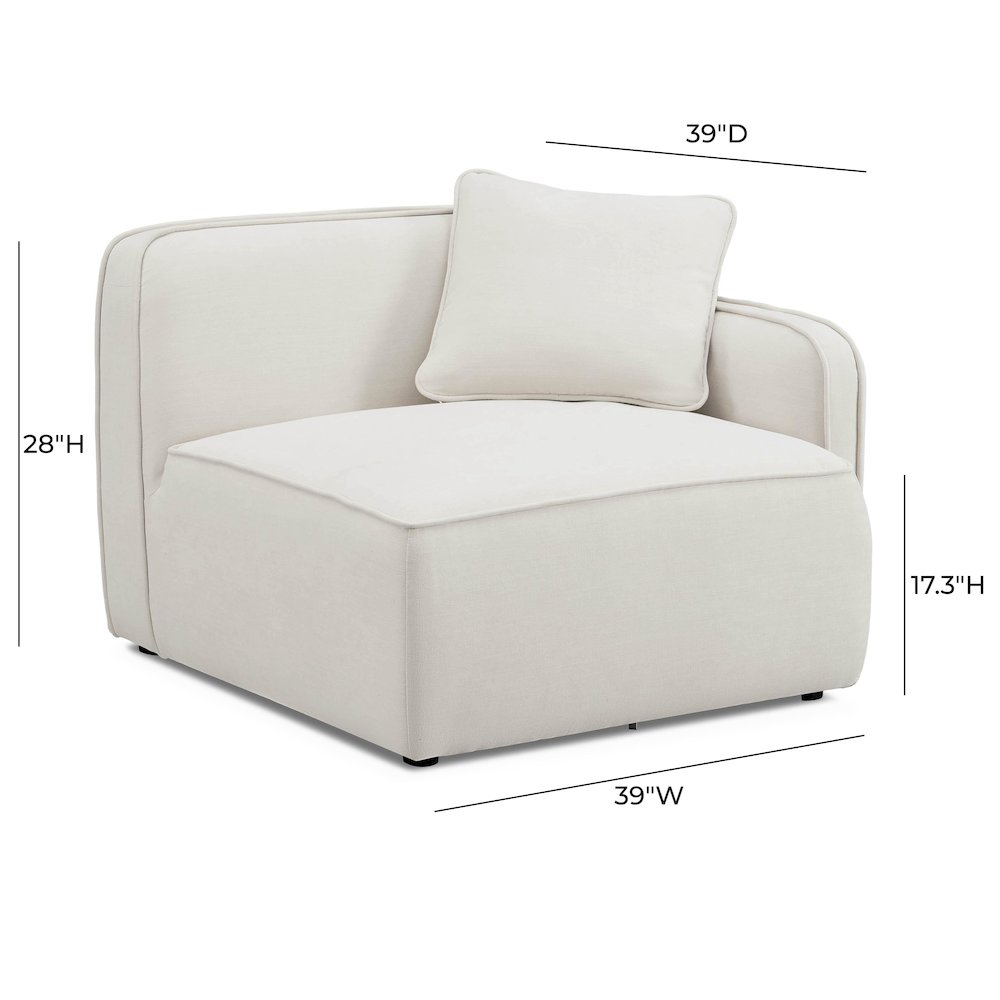 Travie Sand Upcycled Linen RAF Corner Chair