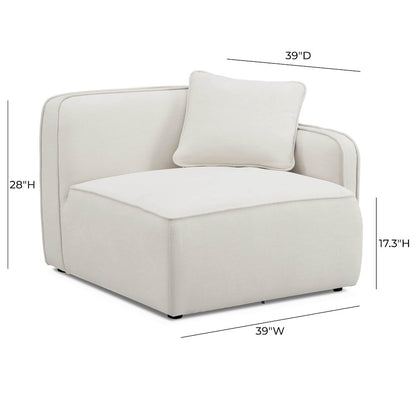 Travie Sand Upcycled Linen RAF Corner Chair