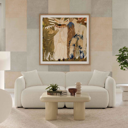Travie Sand Upcycled Linen Modular Loveseat