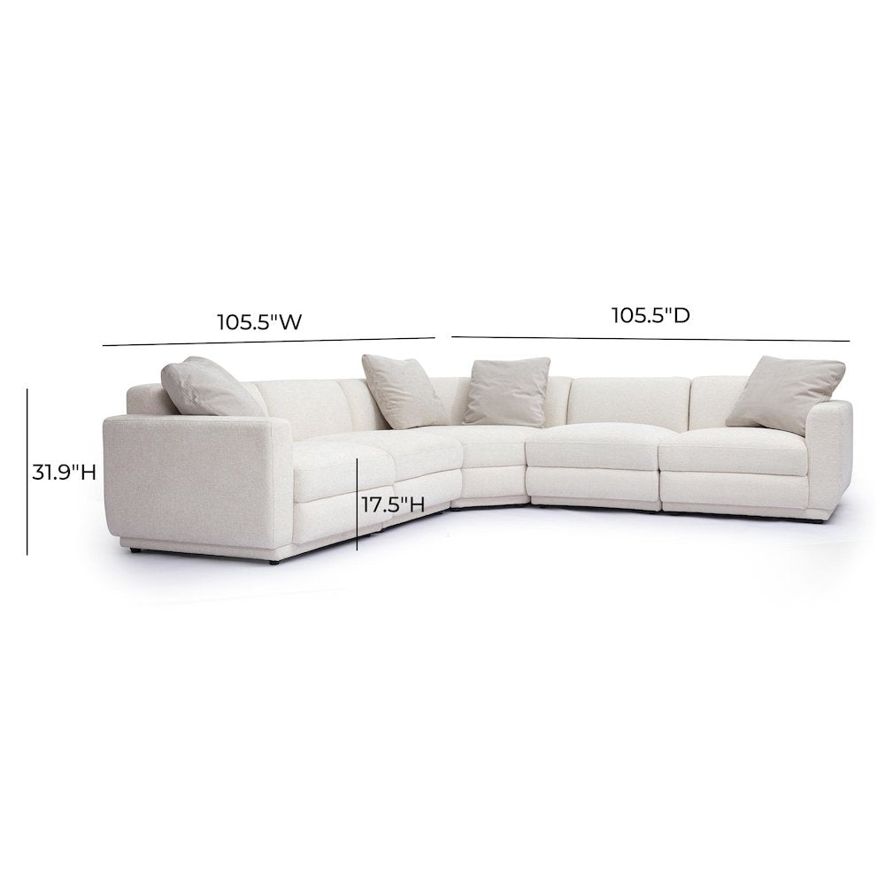 Perry Cream Chenille Modular L-Sectional