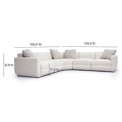 Perry Cream Chenille Modular L-Sectional