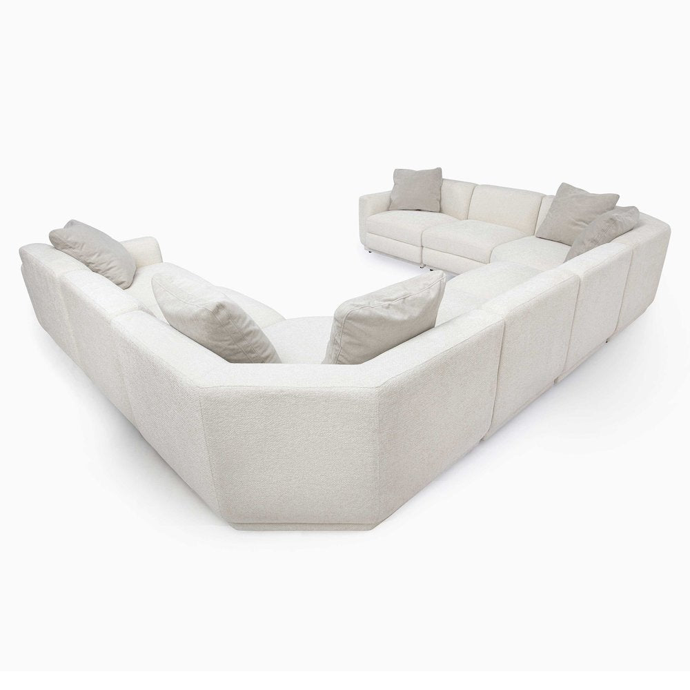 Perry Cream Chenille Modular Large U-Sectional