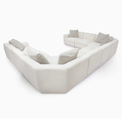 Perry Cream Chenille Modular Large U-Sectional
