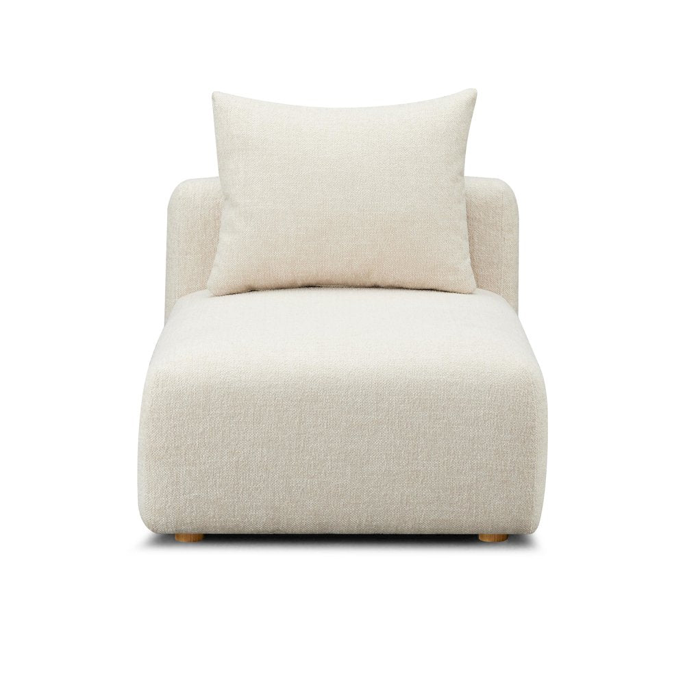 Hangover Cream Heavy Textured Fabric Modular Armless Chair