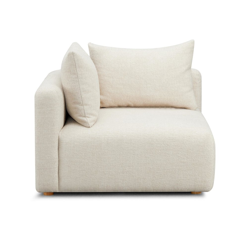 Hangover Cream Heavy Textured Fabric Modular Corner Chair