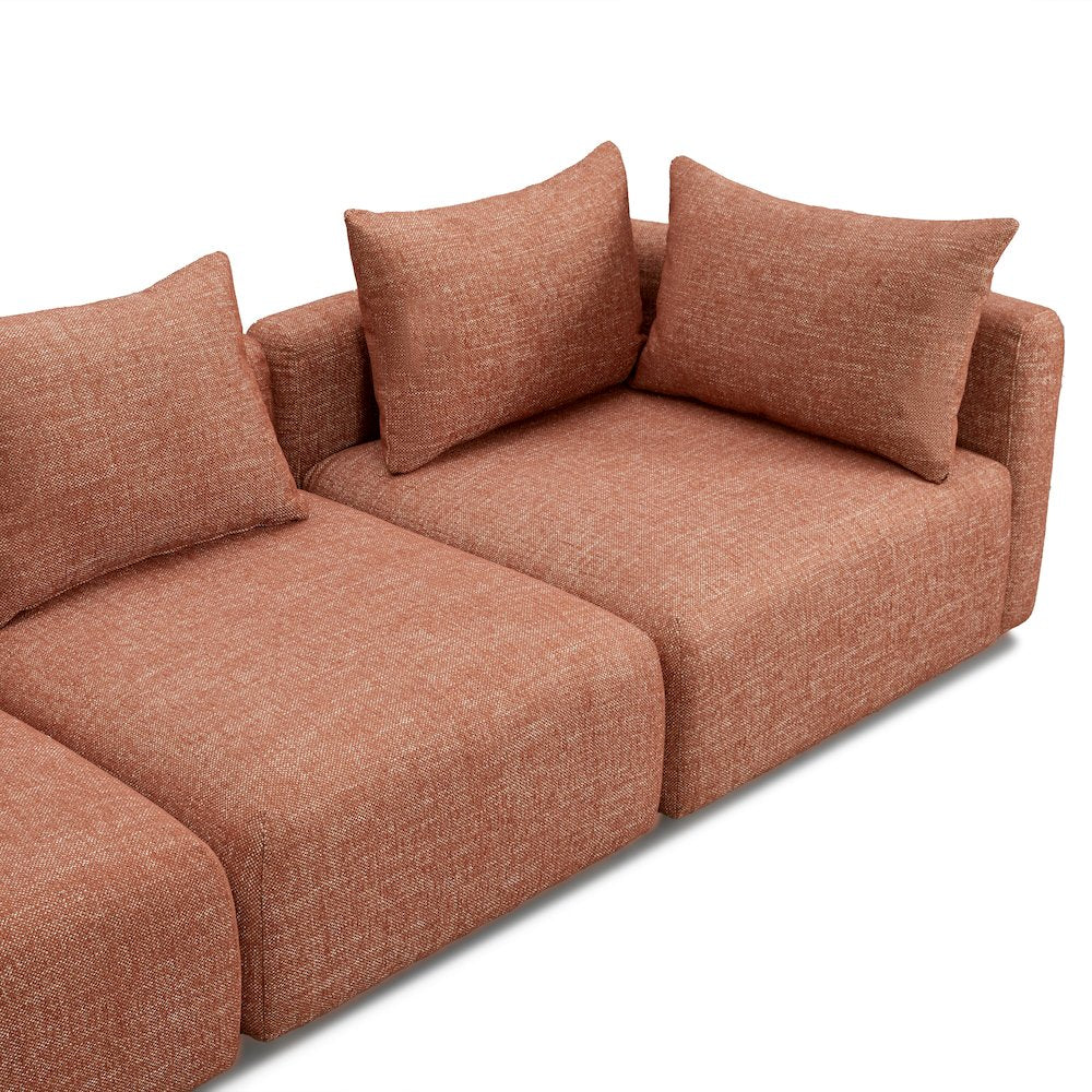 Hangover Sedona Red Textured Fabric Sofa