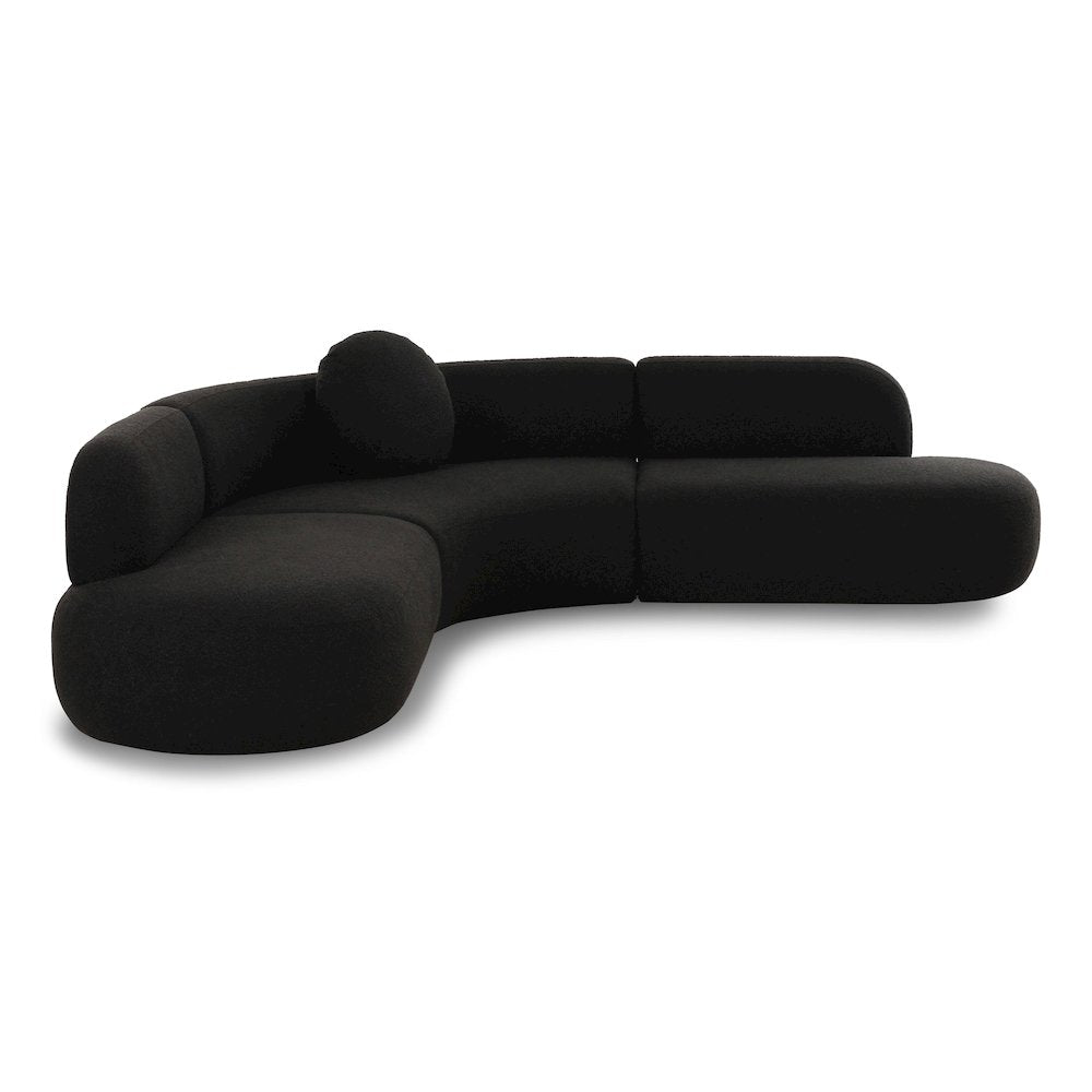 Broohah Black Boucle Sectional