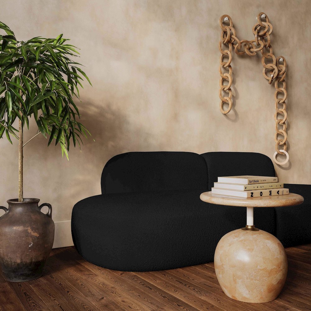 Broohah Black Boucle Sofa
