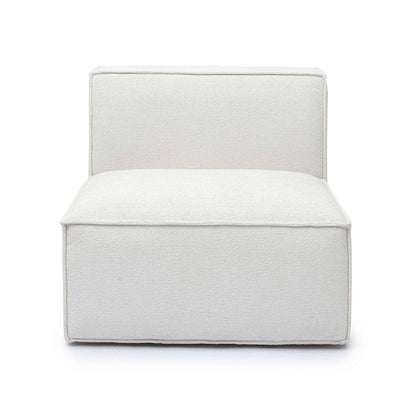 Mindy Cream Chenille Basketweave Armless Chair