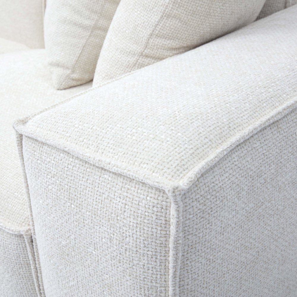 Mindy Cream Chenille Basketweave Modular Sectional