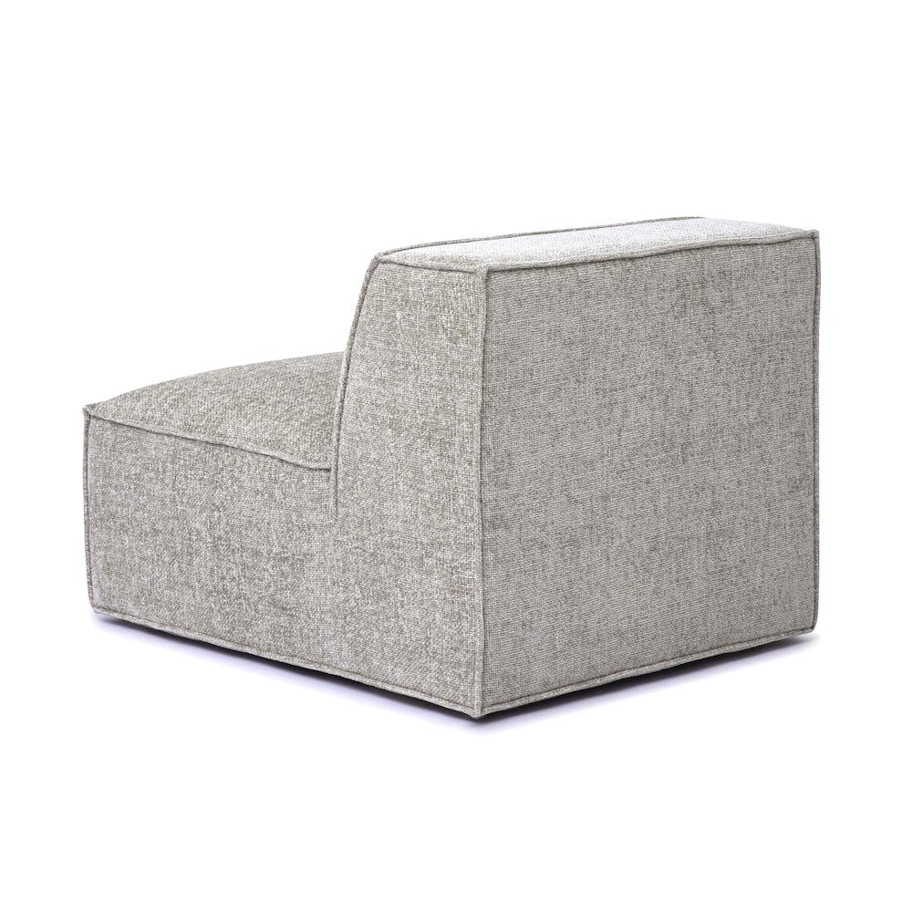 Mindy Taupe Chenille Basketweave Armless Chair