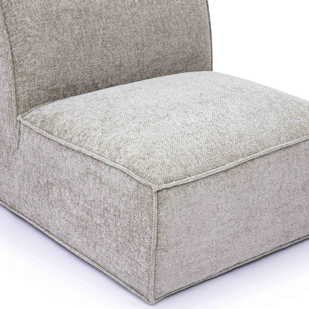 Mindy Taupe Chenille Basketweave Armless Chair