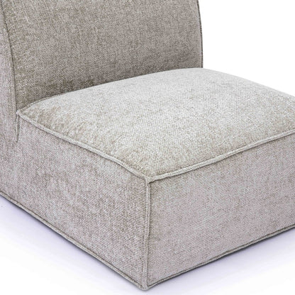 Mindy Taupe Chenille Basketweave Armless Chair