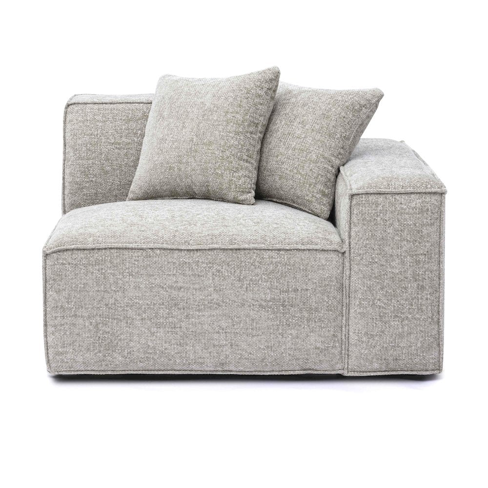 Mindy Taupe Chenille Basketweave RAF Corner Chair