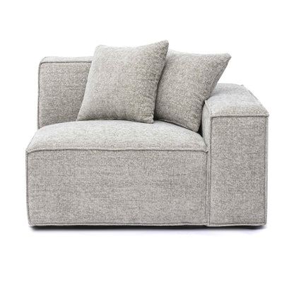 Mindy Taupe Chenille Basketweave RAF Corner Chair