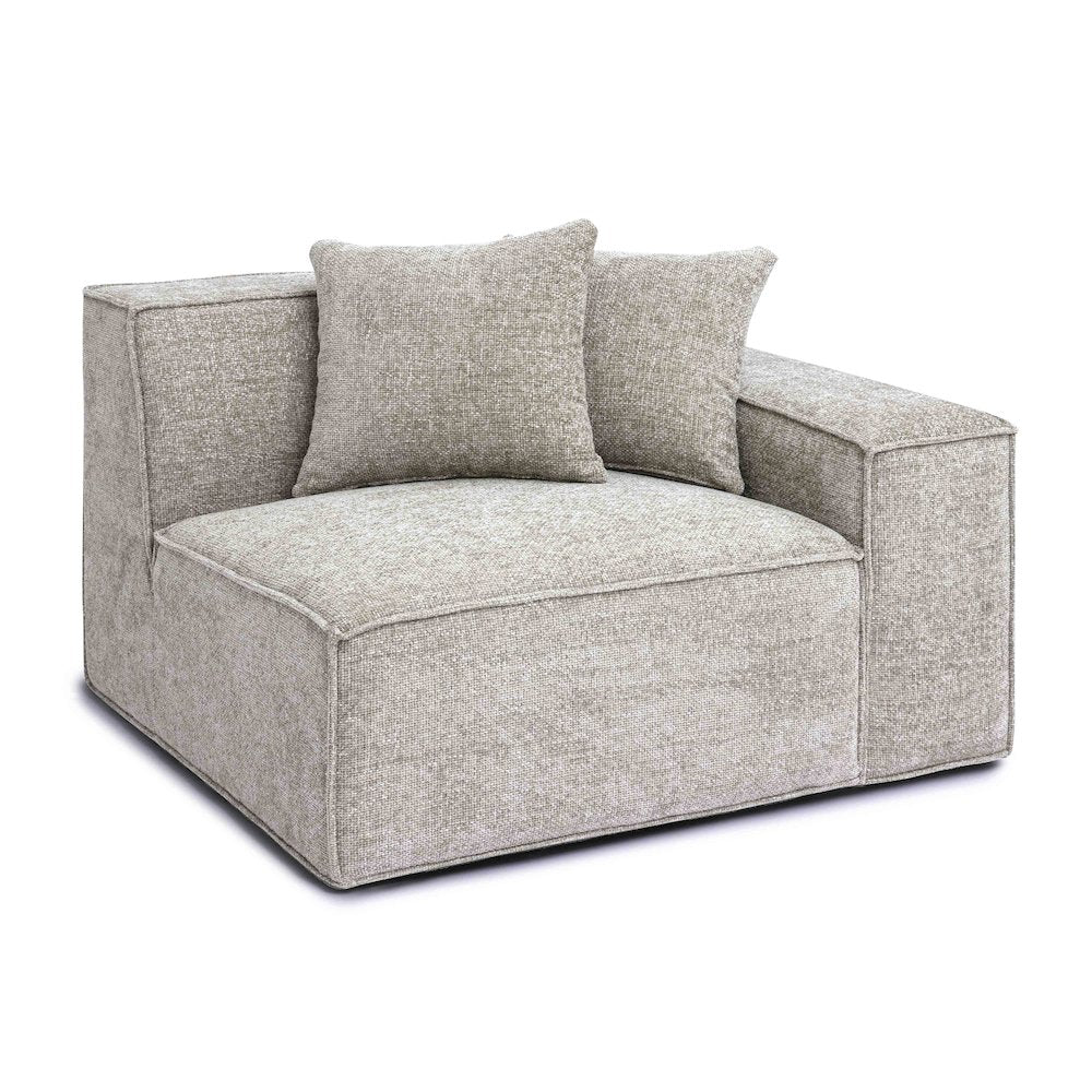 Mindy Taupe Chenille Basketweave RAF Corner Chair