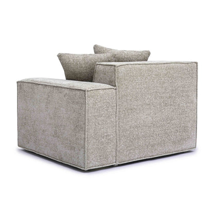 Mindy Taupe Chenille Basketweave RAF Corner Chair