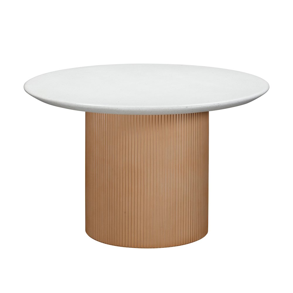 Rose Faux Terrazzo and Terracotta Indoor / Outdoor Round Concrete Dining Table