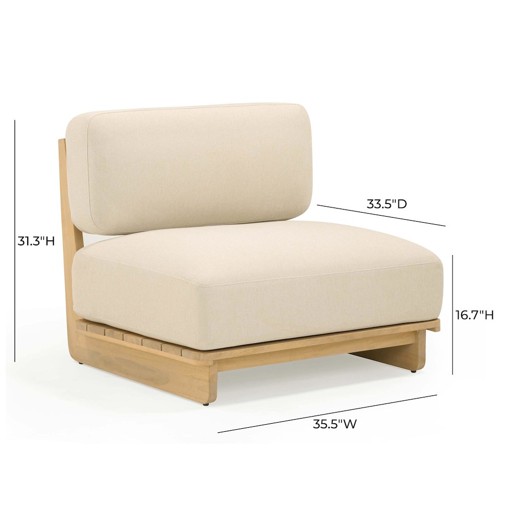 Reavan Cream Outdoor Lounge Chair