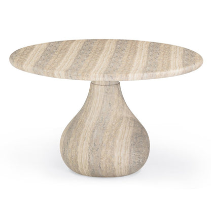 Smooch Faux Travertine Indoor / Outdoor 47" Round Dining Table